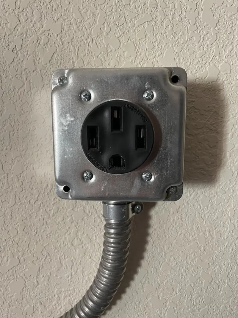 NEMA 14-50 outlet installed for Smart Home Electrical in Triangle